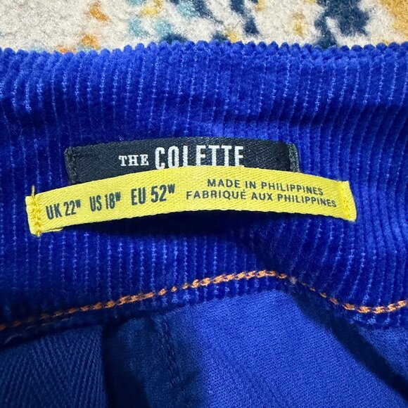 Maeve Anthropologie Colette Corduroy Wide-Leg Pants Womens Size 18W Blue Boho - Picture 5 of 10